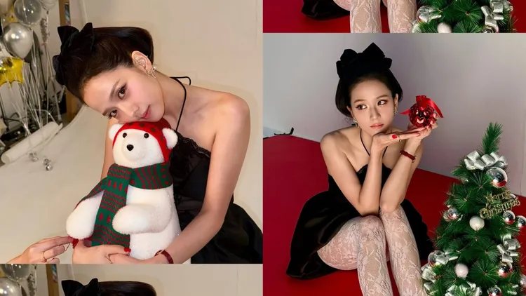 Jisoo的過節造型相當俏麗，手上搭配卡地亞的紅色腕錶。翻攝jisoo IG