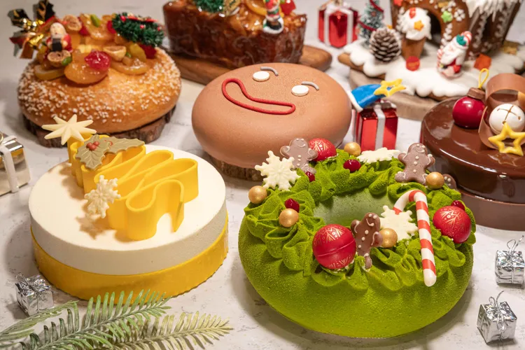 法籍點心主廚羅倫打造一系列應景甜品，為耶誕餐桌增添甜蜜節慶氛圍。業者提供