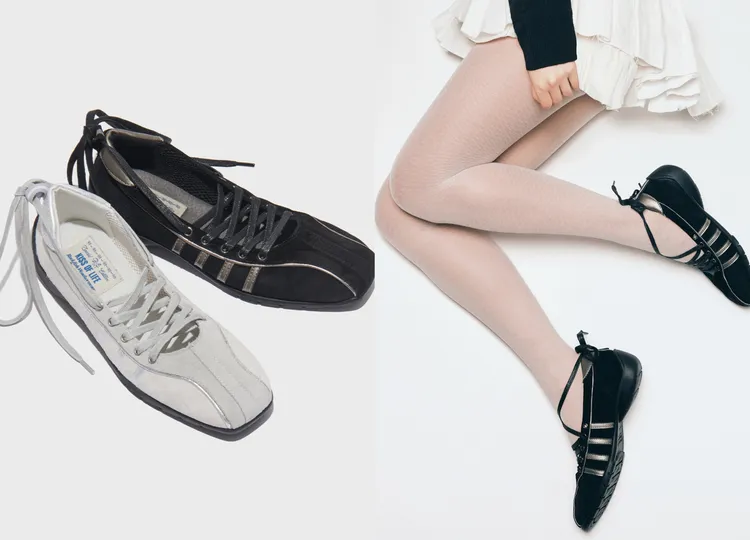 聯名系列的低筒款式以品牌熱銷的保齡球綁帶休閒鞋為基礎並賦予質感配色。品牌提供