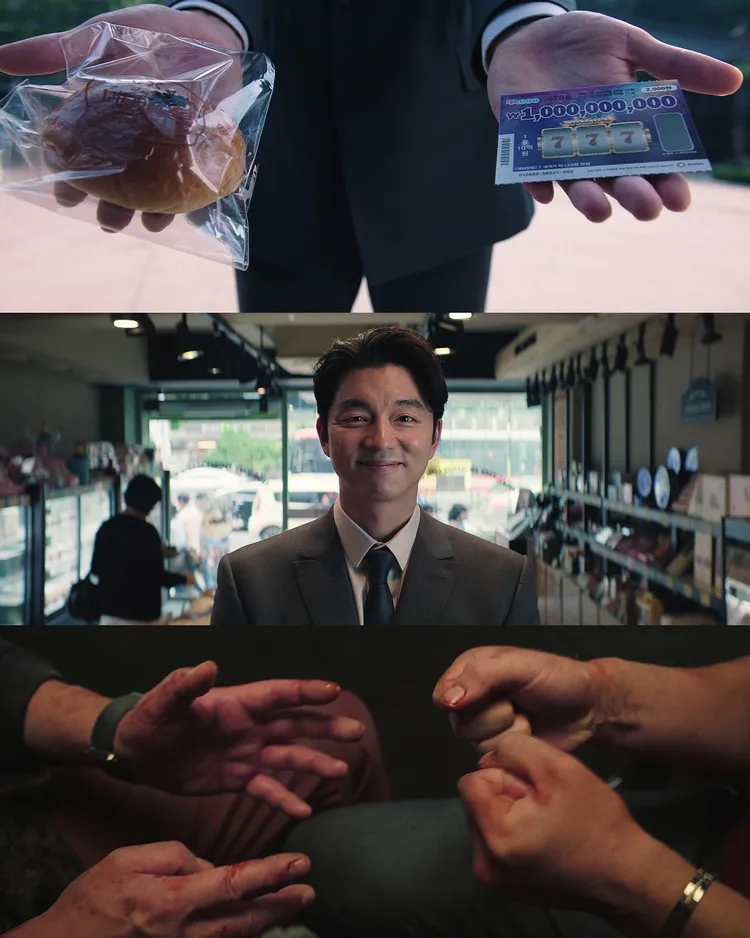 黃東赫提到花費最多心力的是孔劉飾演的「畫片男」，印象深刻的遊戲是「左一拳、右一拳、大家一起收一拳」。翻攝魷魚遊戲IG