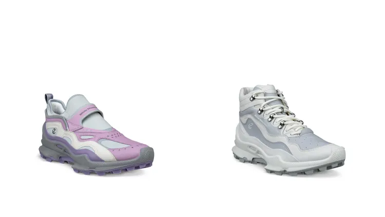 ECCO x White Mountaineering BIOM C-TRAIL女鞋（左）1萬1800元、BIOM C-TRAIL女鞋（右）1萬3800元。品牌提供