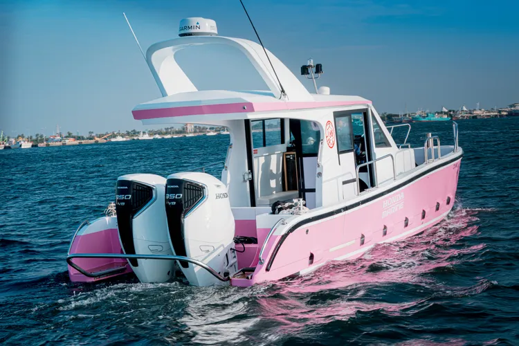 Honda Marine BF350船外機搭載四大科技，能帶來降低油耗並提升引擎效能的動力表現。業者提供