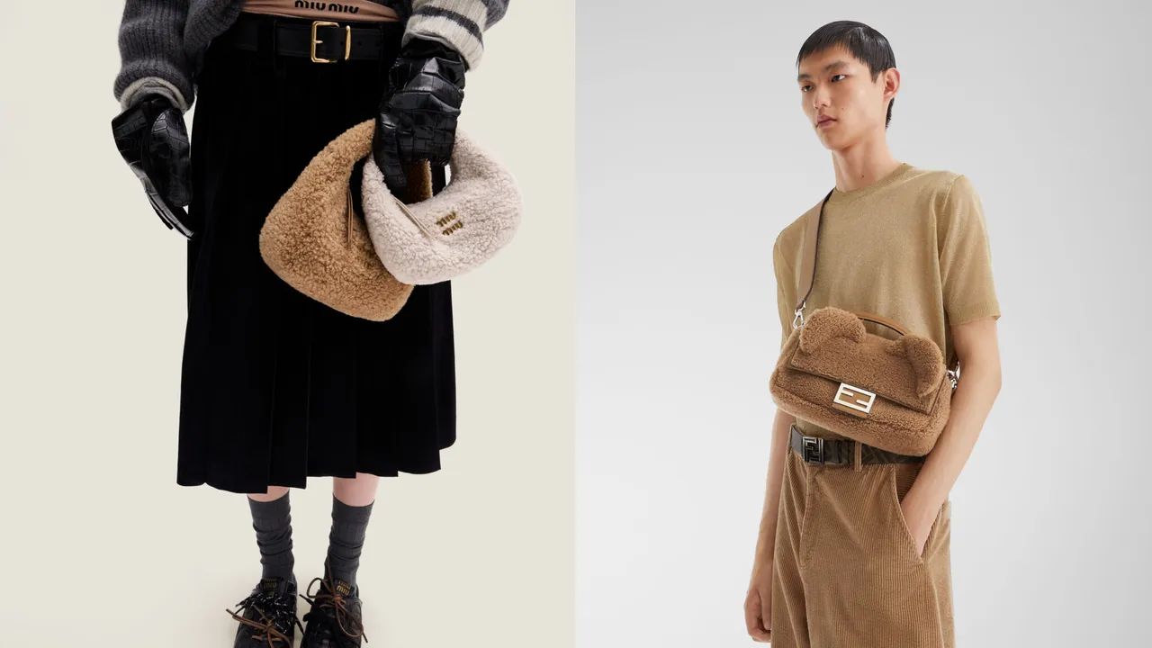 Miu Miu（左圖）和FENDI帶來的冬日溫暖「軟萌時尚」單品推薦。品牌提供