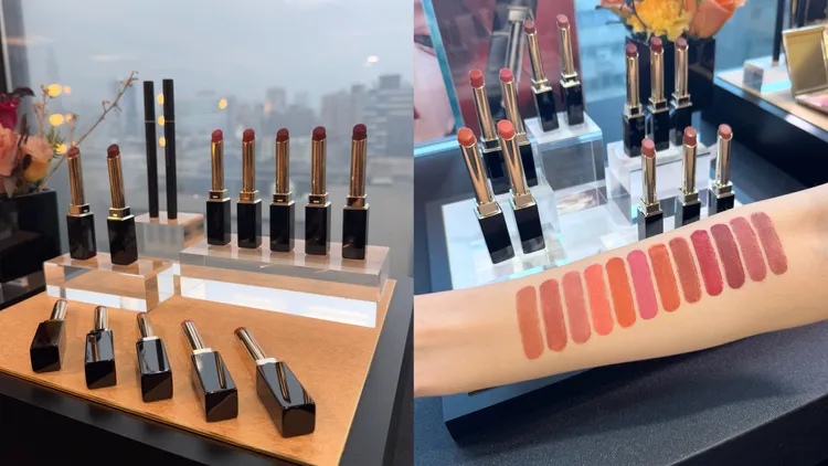 晶采絲絨唇膏手部試色。張家玲攝