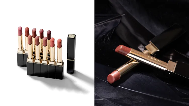 晶采絲絨唇膏，左圖為10常賣色、右圖為2限定色，各2050元（蕊芯1700元、唇膏殼350元）。品牌提供。