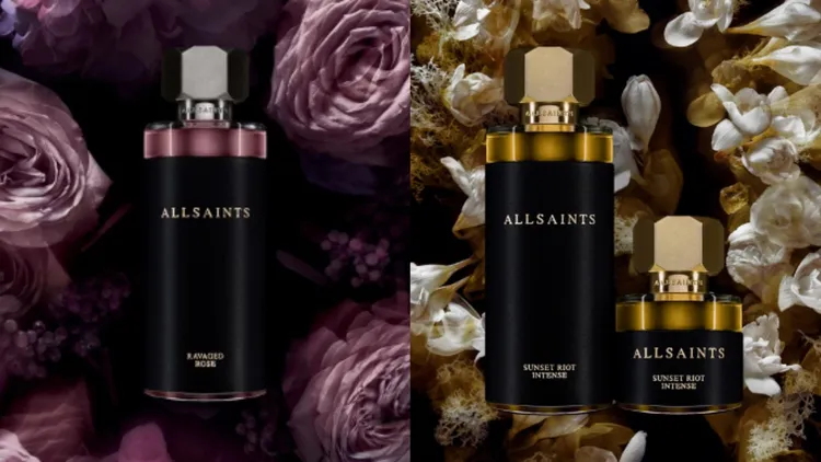 ALLSAINTS淡香精系列#破碎玫瑰（左）、#落日騷動（右），30ml／2580元、100ml／3980元。品牌提供