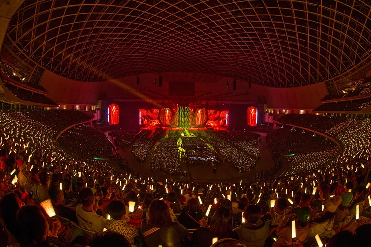 張惠妹大巨蛋演唱會，吸引爆滿4萬人到場搶聽。聲動娛樂提供