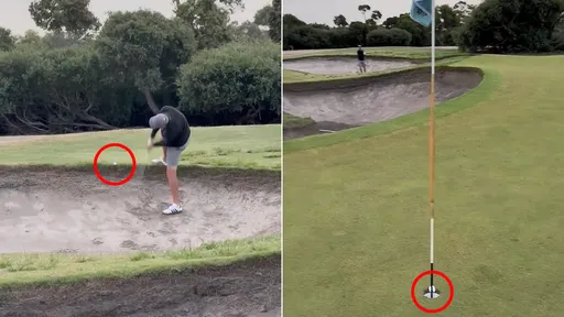 他沙坑救球竟逆飛進洞 高球神仙手!讓網友都不相信是真的