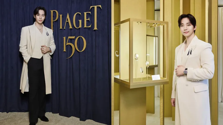 伯爵全球形象大使李俊昊，在活動上身著白色西裝。品牌提供