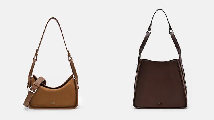 Demi麂皮包（左）3990元、Demi麂皮托特包（右）4590元。品牌提供