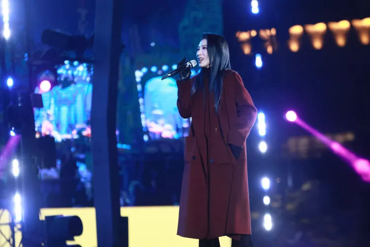 戴佩妮登台北跨年，全場粉絲跟唱夯曲。彭欣偉攝