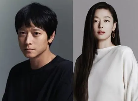 合作新劇《暴風圈》的姜棟元（左）、全智賢都參加罷免尹錫悅活動。Disney+提供