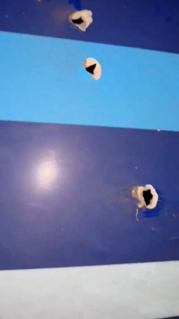 機身殘骸發現詭異彈孔。路透