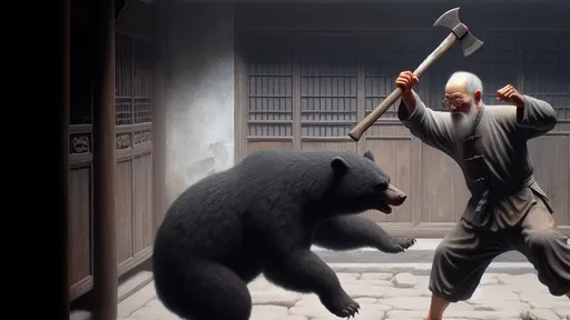 大叔為救大媽「斧頭砍死大熊」 看了他的職業全懂了