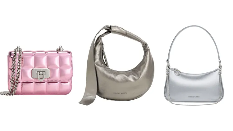 金屬感方格鍊條包（左起）1990元、Toni小型軟扭結流浪包1890元、拉鍊肩背包1990元。品牌提供