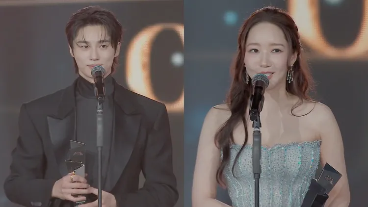 《背著善宰跑》邊佑錫（左圖）、《和我老公結婚吧》朴敏英拿到年度演員獎。翻攝Weverse