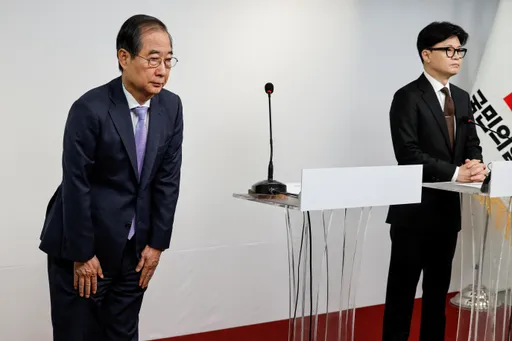 這款執政黨?!韓國民力量黨提尹錫悅職權轉交總理黨魁 在野批二次政變