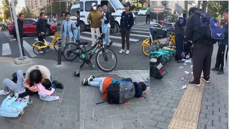 北京貴族小學許多學童遇襲倒地。X @whyyoutouzhele