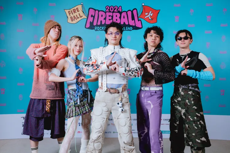 美秀集團今於火球祭演出，修齊（左起）、婷文、狗柏、冠佑和鍾錡。圖／夥球擊提供