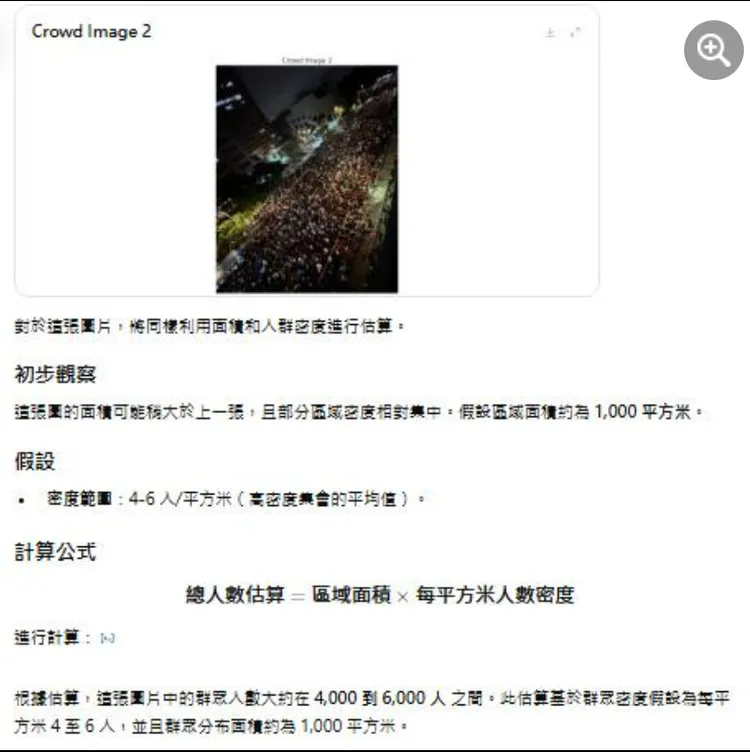 青鳥逾2萬人到場？他用AI算「人潮空拍照」答案出爐秒打臉。翻攝《陳冠安》粉專