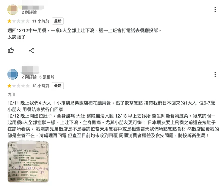 顧客氣憤評論將向衛生局投訴。翻攝GOOGLE評論
