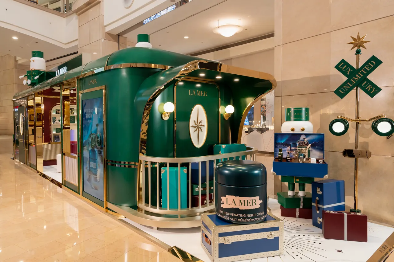 LA MER位在台北101的奇蹟禮物特快車快閃店。品牌提供