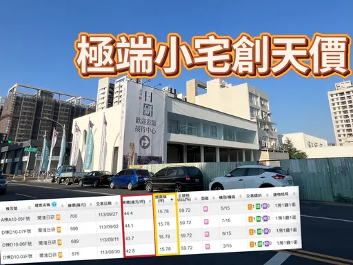 吃左營高鐵豆腐 仁武15坪極端鳥居宅單坪成交44.4萬