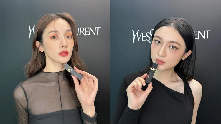 奢華印記鎖吻霧唇釉#216（左）、#231（右）。品牌提供