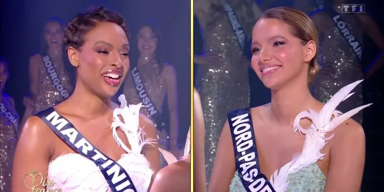 法國小姐安加妮菲洛朋（左）以及亞軍艾布（右）。翻攝自X @departement59