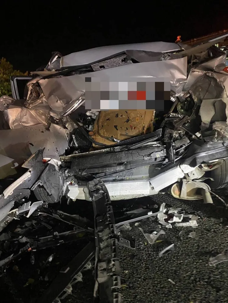 車禍現場。國道警方提供