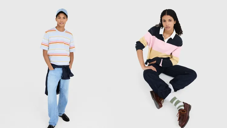 條紋元素廣泛出現在聯名系列中。品牌提供