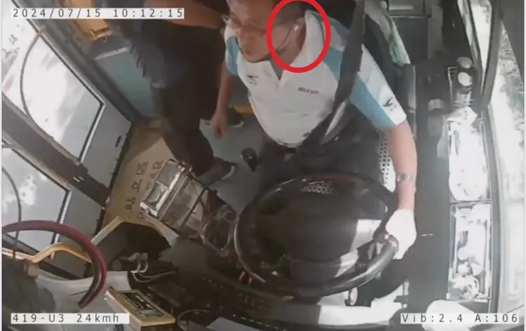 公車駕駛戴耳機急煞，卻被裁決所判定毫無肇事責任。議員李明賢辦公室提供