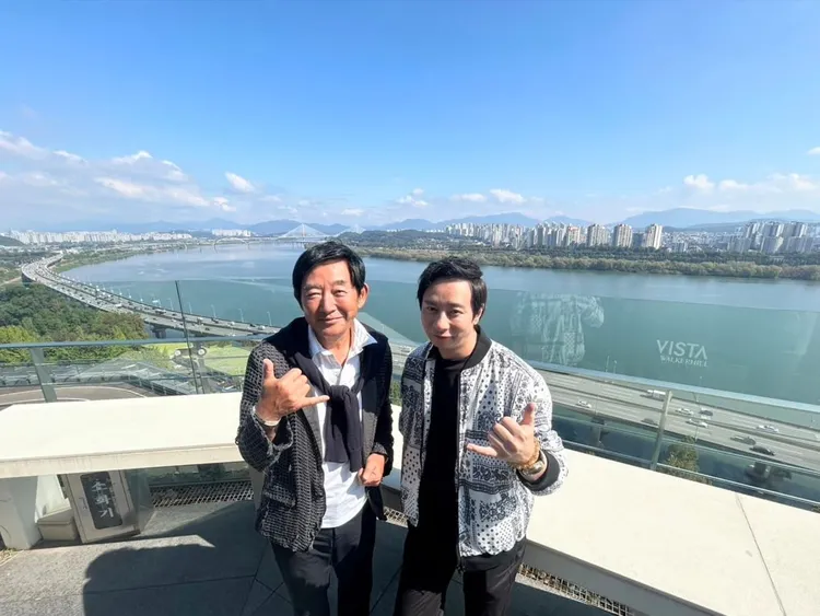 石田壹成（右）和爸爸石田純一近年常一起出外景。翻攝石田壹成IG