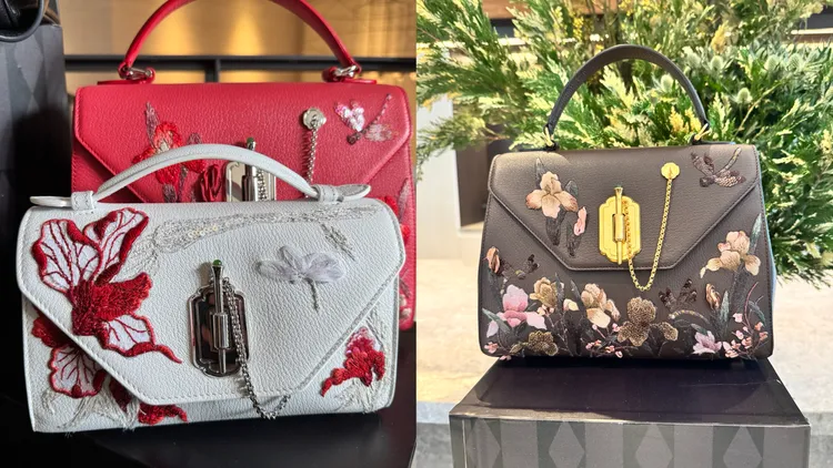 夏姿將插銷玉轉鎖設計運用於包款。張家玲攝