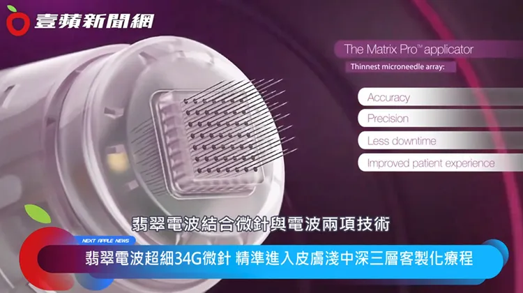 翡翠電波結合微針與電波兩種技術，能精準達到肌膚淺、中、深三個肌膚層次