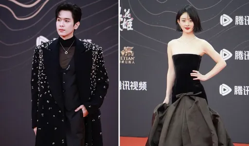 赵丽颖星光大赏红毯压轴最风光!张若昀位置小胜成毅