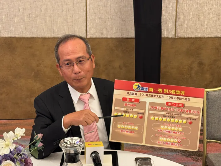 謝志宏說明大樂透買一張對3獎。記者張綵茜攝