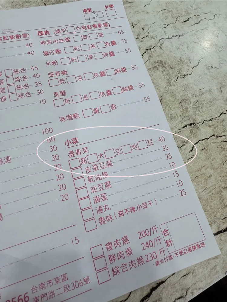 燙青菜的選項相當有趣。翻攝自threads