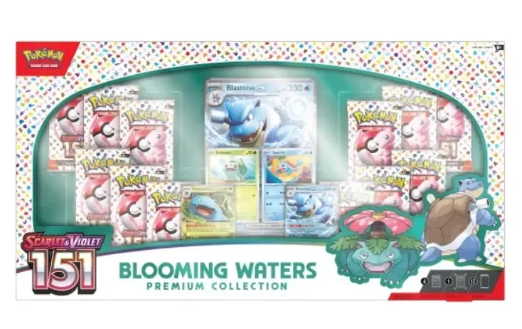 吸引收藏家爭相搶購的寶可夢「151 Blooming Waters」卡牌組合包。