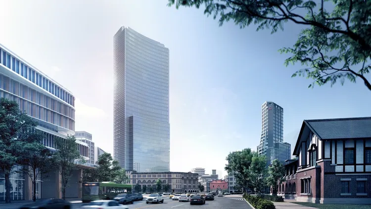 台北郵局為將融合古蹟規畫打造地上44層、地下4層的大樓。中華郵政提供