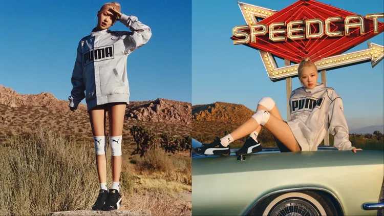 Rosé也換上PUMA RACER微鋪棉外套以及SPEEDCAT。品牌提供