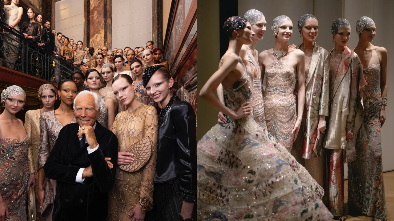 Giorgio Armani 2025春夏高訂秀，在巴黎新落成的阿瑪尼宮登場。品牌提供