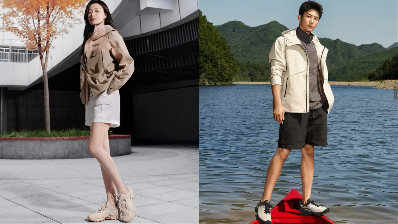 倪妮（左）、黃景瑜（右）搶先踩上ECCO「情侶鞋」。品牌提供