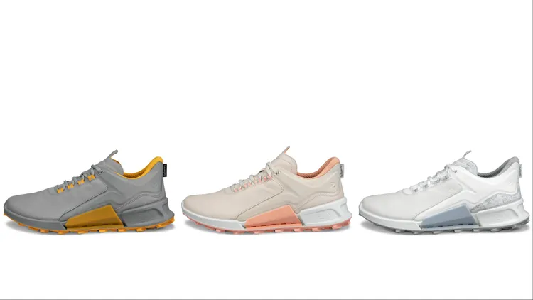 「BIOM 2.1 X MOUNTAIN」運動鞋月光灰／黃色（左起）、石灰色／珊瑚橘、白色／天空藍，各9980元。品牌提供