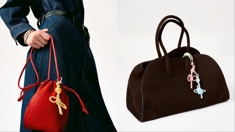 皮革包飾可搭配皮革或麂皮小包。品牌提供