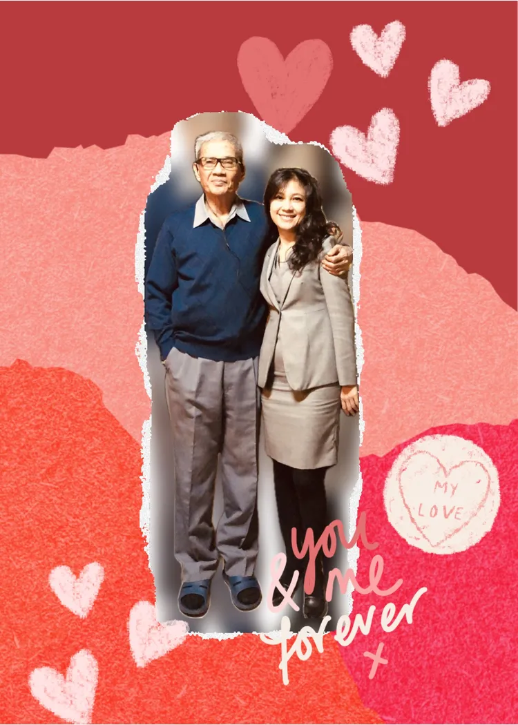 Kolas望著父親照片感性地說：「團圓日，要把在天上的人也算進來才行。」翻攝Kolas臉書