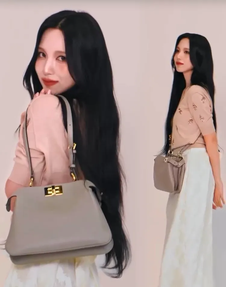 MINA演繹FENDI全新Peekaboo Soft Small手袋。翻攝品牌IG影片