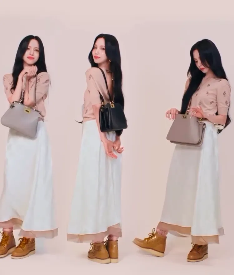 MINA演繹FENDI全新Peekaboo Soft Small手袋。翻攝品牌IG影片