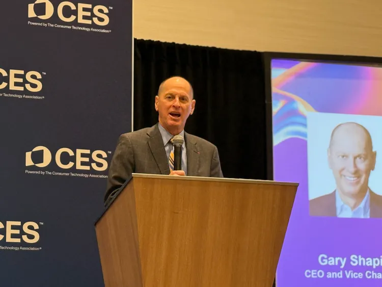 CTA總裁暨執行長Gary Shapiro現身展前記者會，表示對川普就任後的政策抱有信心。趙筱文攝影