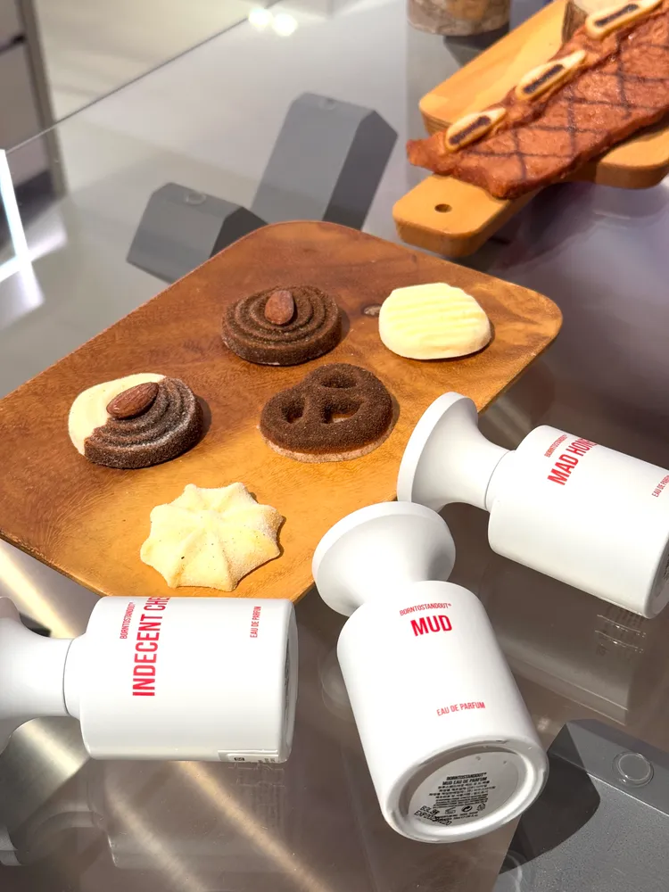 BORNTOSTANDOUT美食調香氛推薦包含飯飯之交淡香精、娜娜共和國淡香精、開心國淡香精、瘋蜜淡香精、露骨櫻桃淡香精等，50ml／5800元。張家玲攝